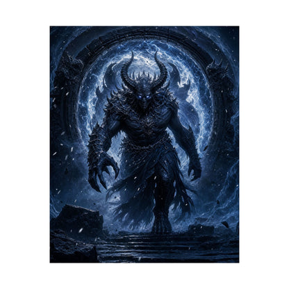 Demon Emerging From Portal - Dark Fantasy Art Print (Matte Poster) - Moikas