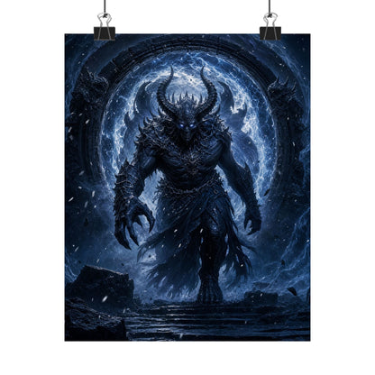 Demon Emerging From Portal - Dark Fantasy Art Print (Matte Poster) - Moikas