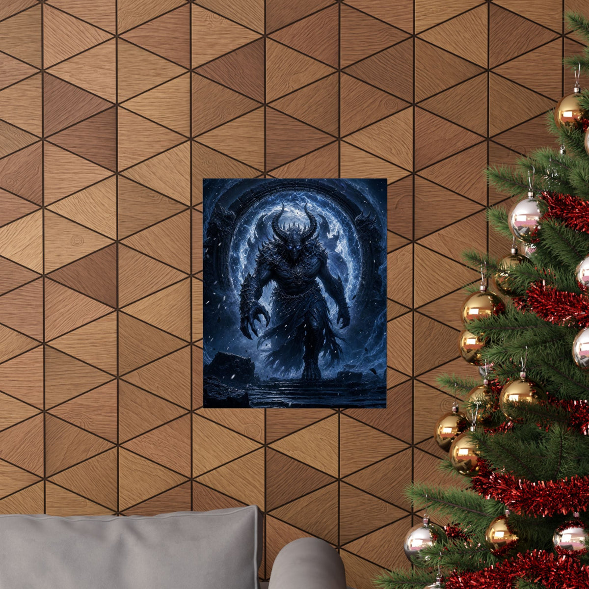 Demon Emerging From Portal - Dark Fantasy Art Print (Matte Poster) - Moikas