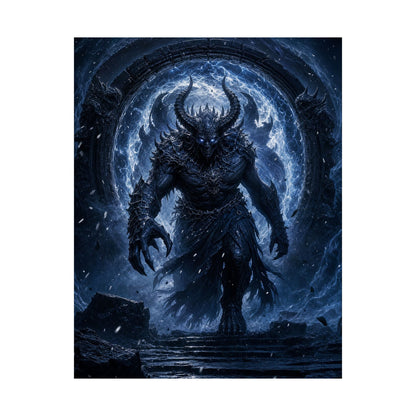 Demon Emerging From Portal - Dark Fantasy Art Print (Matte Poster) - Moikas