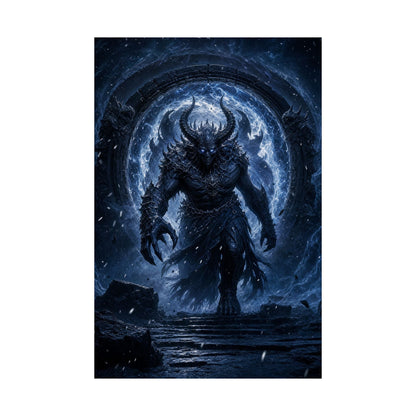 Demon Emerging From Portal - Dark Fantasy Art Print (Matte Poster) - Moikas