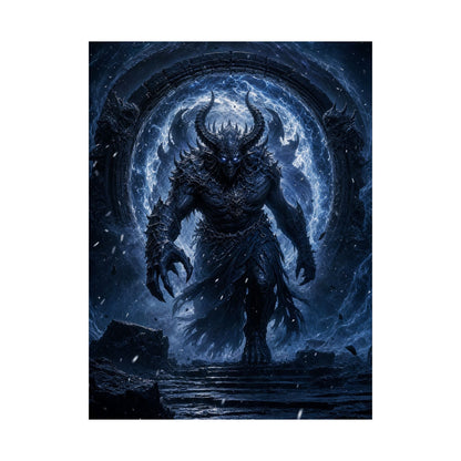 Demon Emerging From Portal - Dark Fantasy Art Print (Matte Poster) - Moikas