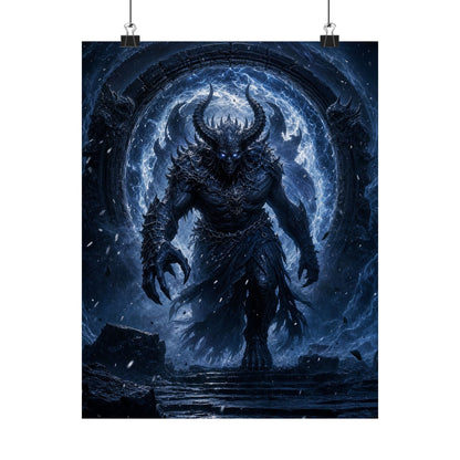 Demon Emerging From Portal - Dark Fantasy Art Print (Matte Poster) - Moikas