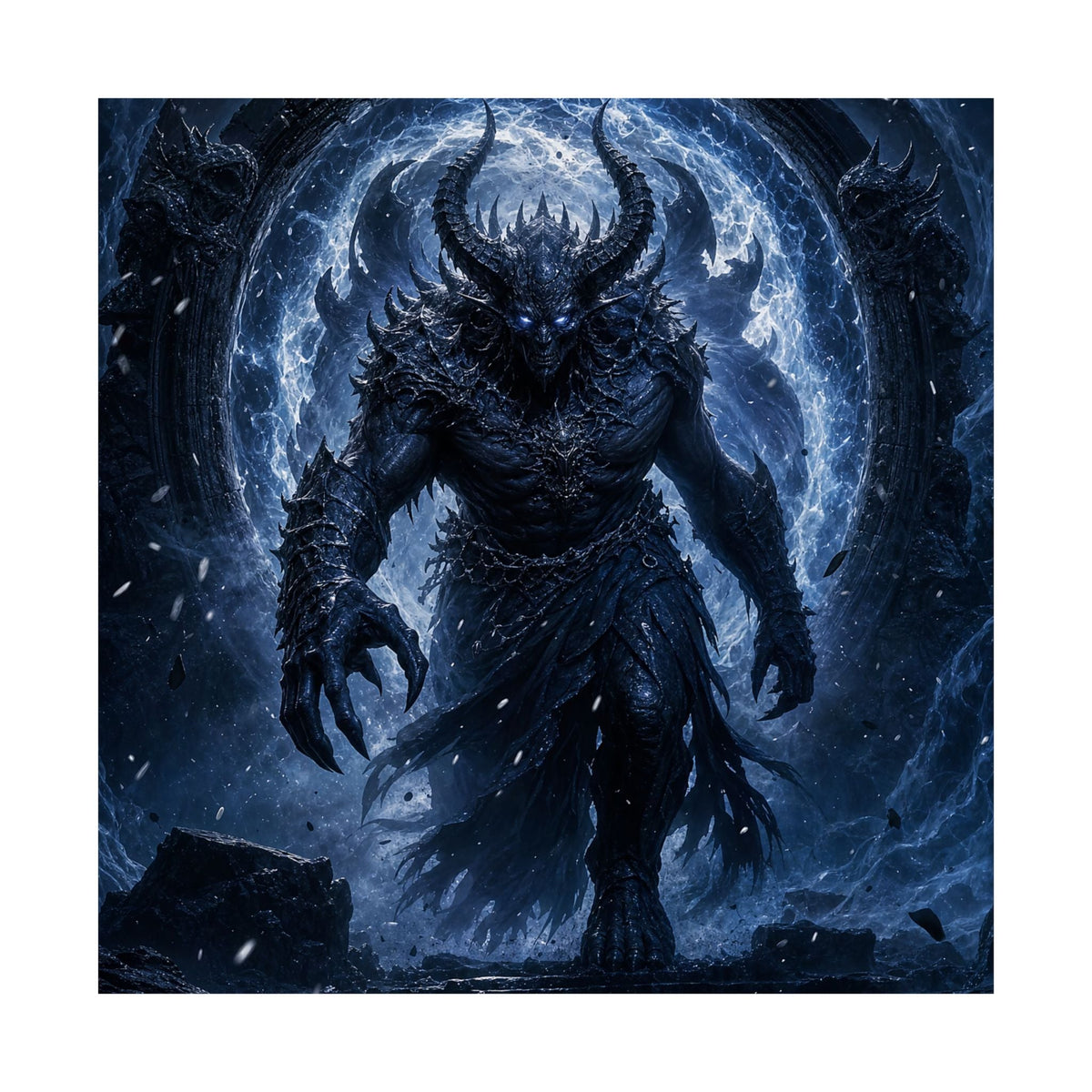 Demon Emerging From Portal - Dark Fantasy Art Print (Matte Poster) - Moikas