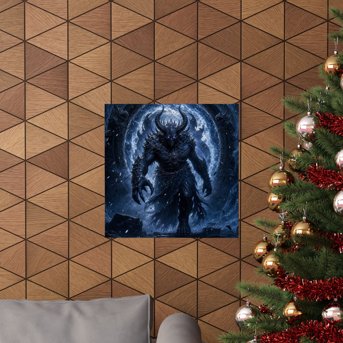 Demon Emerging From Portal - Dark Fantasy Art Print (Matte Poster) - Moikas