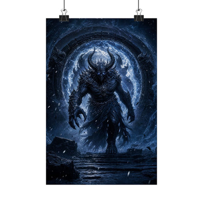Demon Emerging From Portal - Dark Fantasy Art Print (Matte Poster) - Moikas