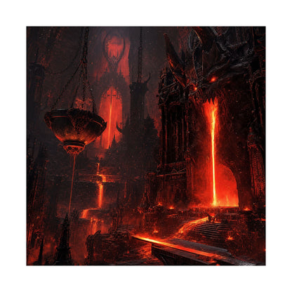 Demon Forge With Molten Metal - Dark Fantasy Art Print (Matte Poster) - Moikas