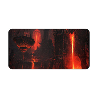 Demon Forge With Molten Metal - Dark Fantasy Gaming Desk Mat - Moikas