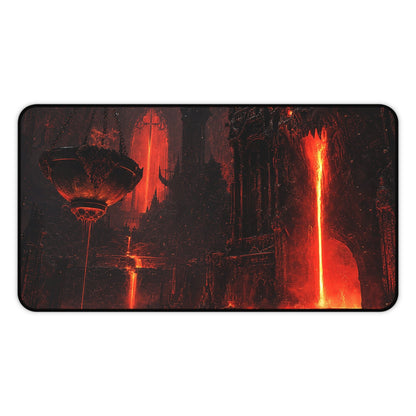 Demon Forge With Molten Metal - Dark Fantasy Gaming Desk Mat - Moikas