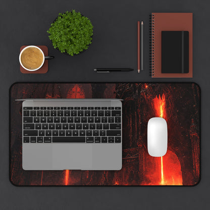 Demon Forge With Molten Metal - Dark Fantasy Gaming Desk Mat - Moikas