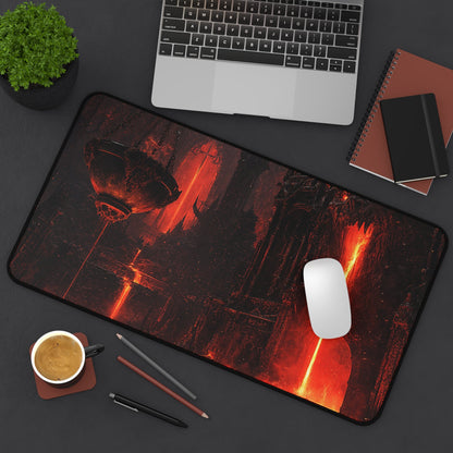 Demon Forge With Molten Metal - Dark Fantasy Gaming Desk Mat - Moikas