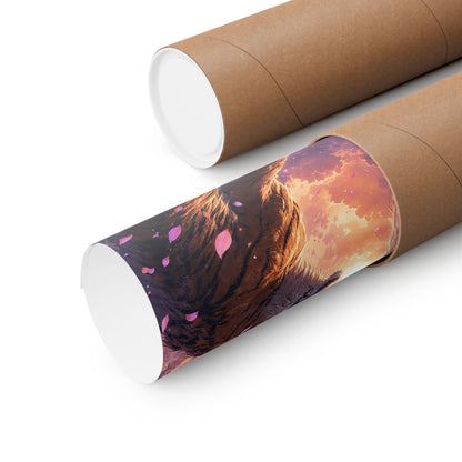 Dragon And Tiger Facing Off - Anime Manga Art Print (Matte Poster) - Moikas