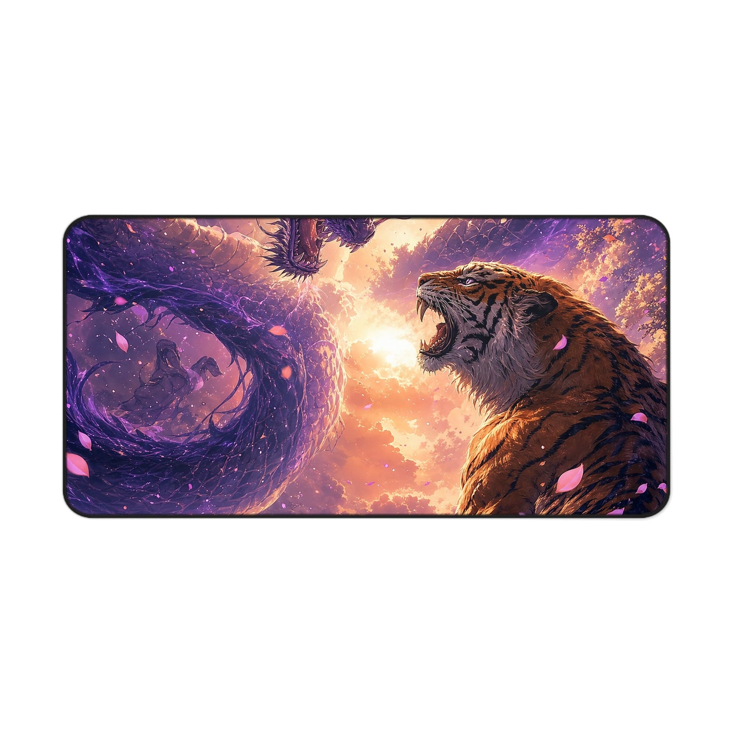 Dragon And Tiger Facing Off - Anime Manga Gaming Desk Mat - Moikas