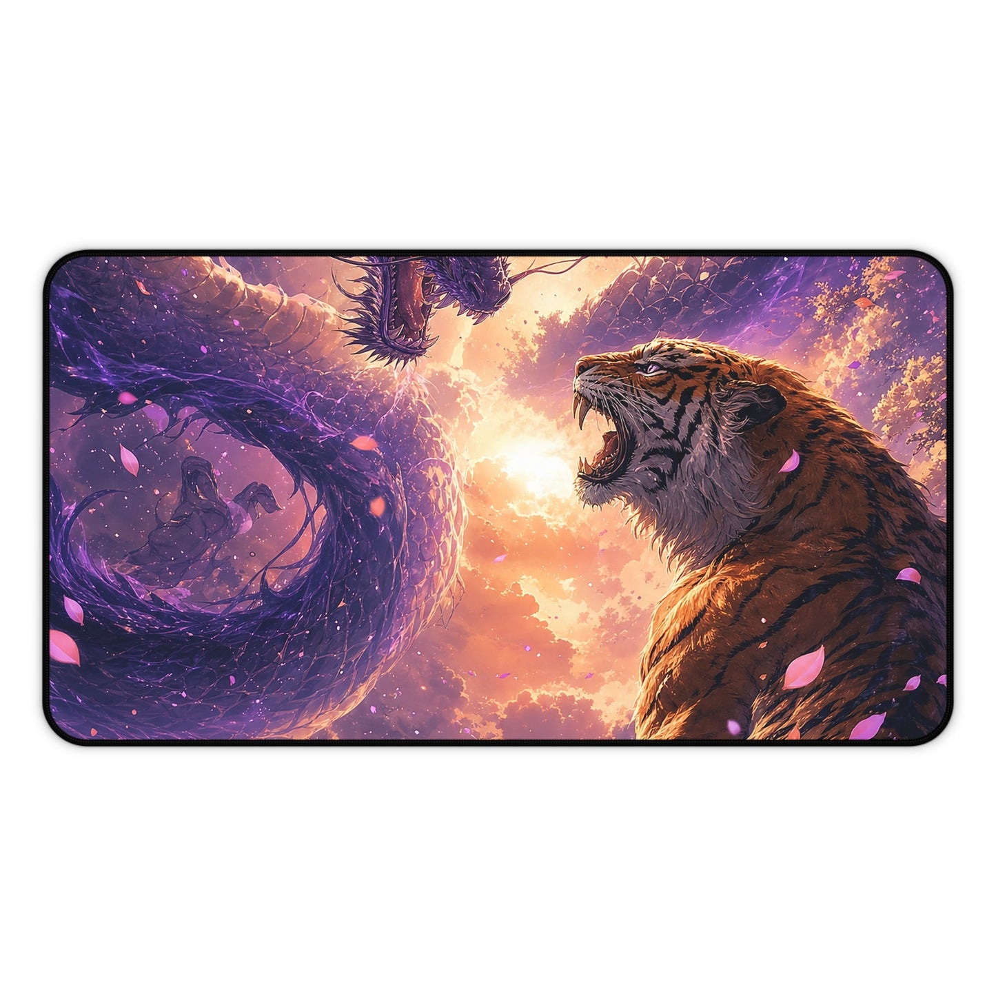 Dragon And Tiger Facing Off - Anime Manga Gaming Desk Mat - Moikas