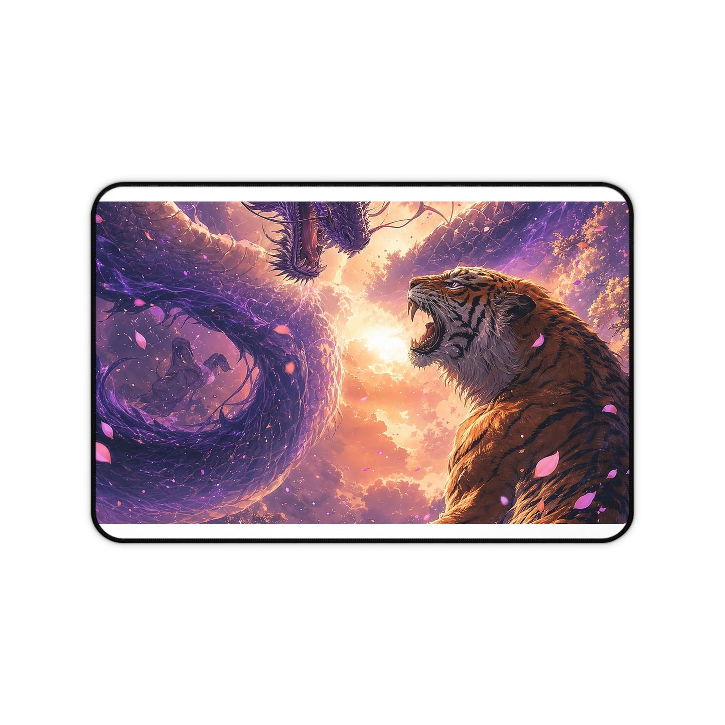 Dragon And Tiger Facing Off - Anime Manga Gaming Desk Mat - Moikas