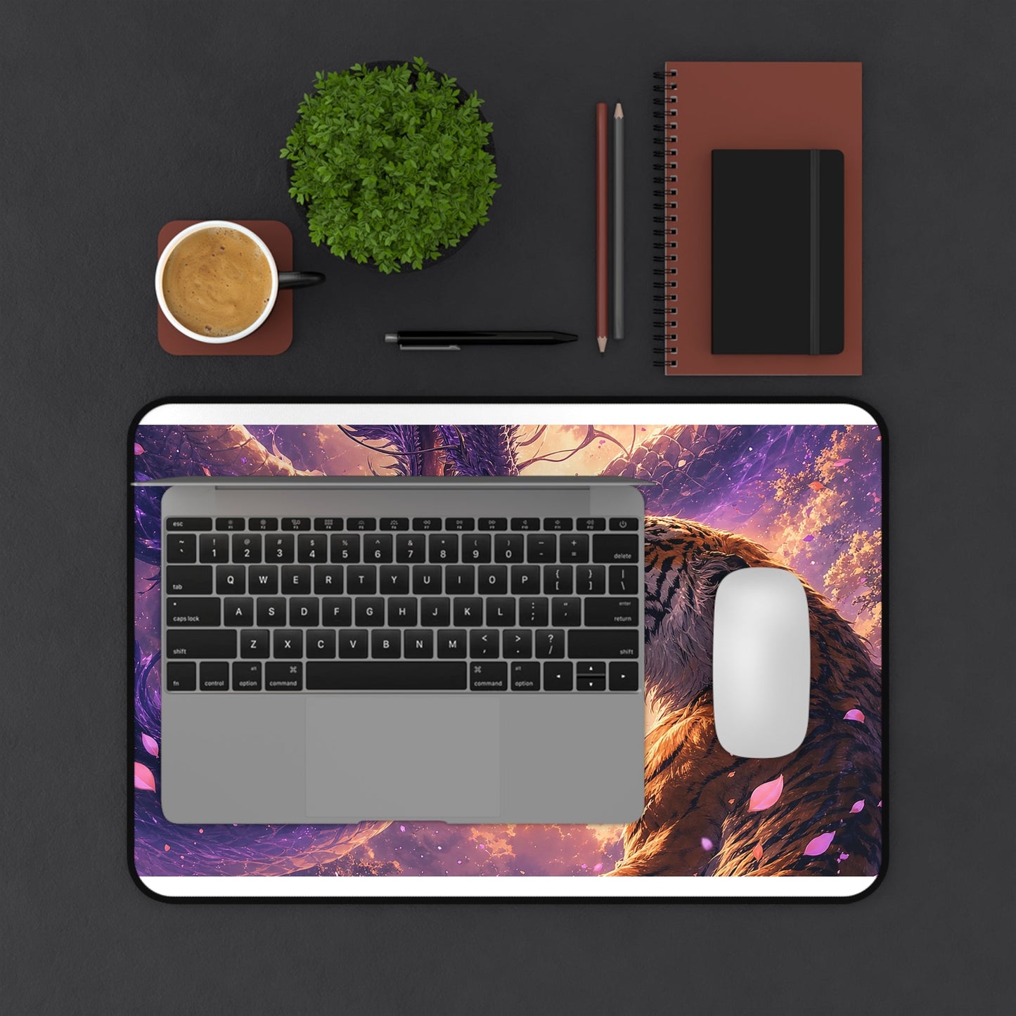 Dragon And Tiger Facing Off - Anime Manga Gaming Desk Mat - Moikas