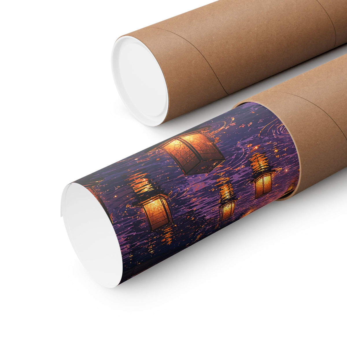 Festival Of Floating Lanterns On Water - Anime Manga Art Print (Matte Poster) - Moikas