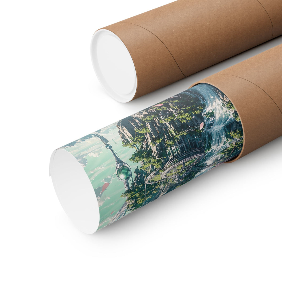 Floating Island With Waterfall - Anime Manga Art Print (Matte Poster) - Moikas