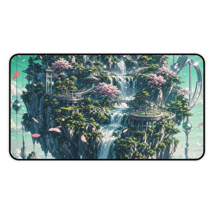 Floating Island With Waterfall - Anime Manga Gaming Desk Mat - Moikas
