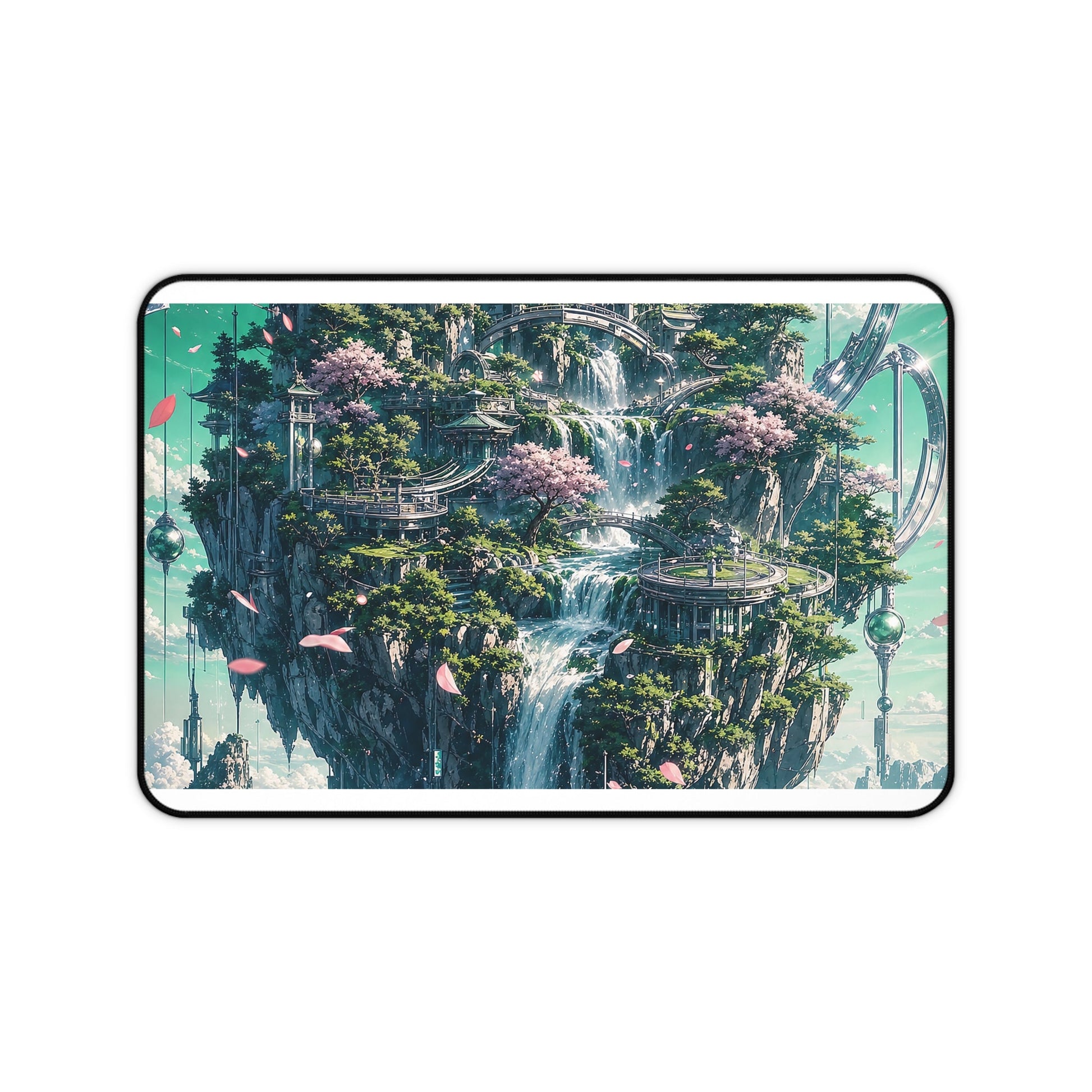 Floating Island With Waterfall - Anime Manga Gaming Desk Mat - Moikas