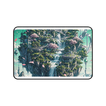 Floating Island With Waterfall - Anime Manga Gaming Desk Mat - Moikas