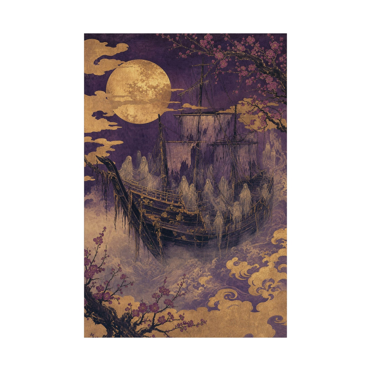 Funayurei Ghost Ship - Japanese Mythology Art Print (Matte Poster) - Moikas