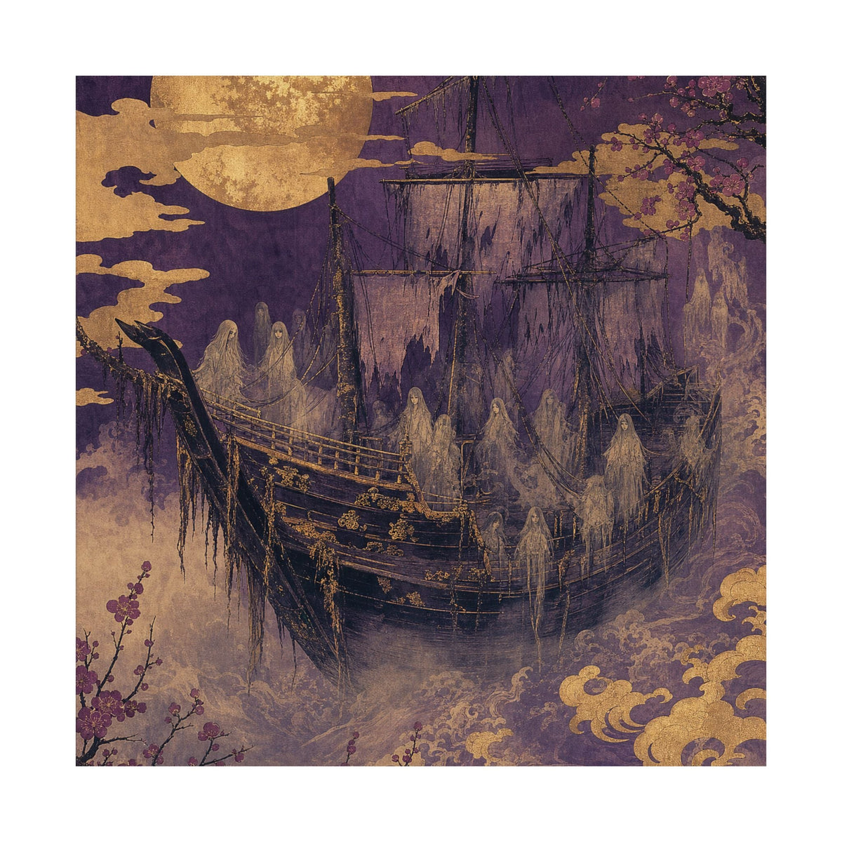 Funayurei Ghost Ship - Japanese Mythology Art Print (Matte Poster) - Moikas