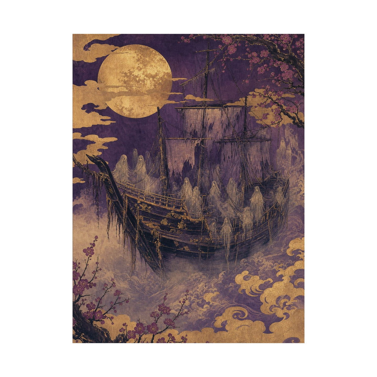Funayurei Ghost Ship - Japanese Mythology Art Print (Matte Poster) - Moikas
