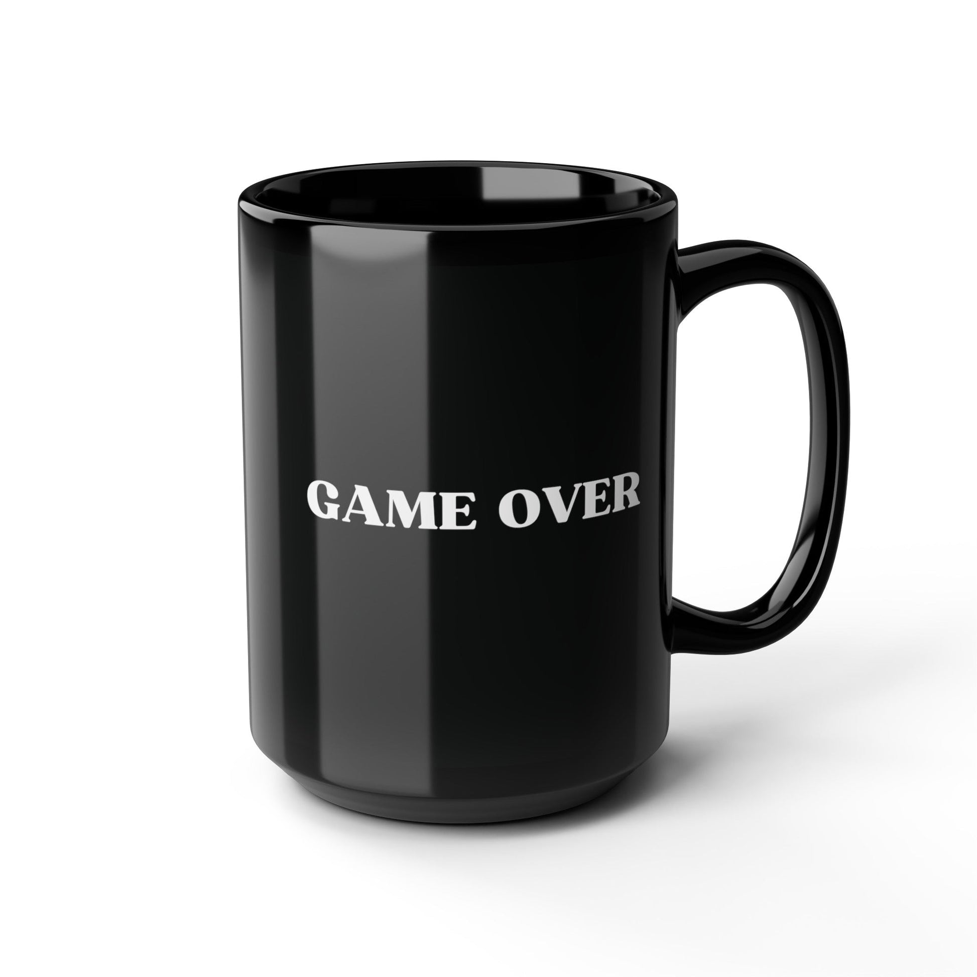 Game Over | Funny Gamer Inspired Cup, Video Game Coffee Cup, Office Or Geek Gift | Black Coffee Mug (11/15oz) - Moikas