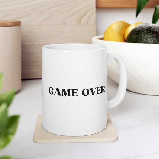 Game Over | Funny Gamer Inspired Cup, Video Game Coffee Cup, Office Or Geek Gift | White Coffee Mug (11/15oz) - Moikas