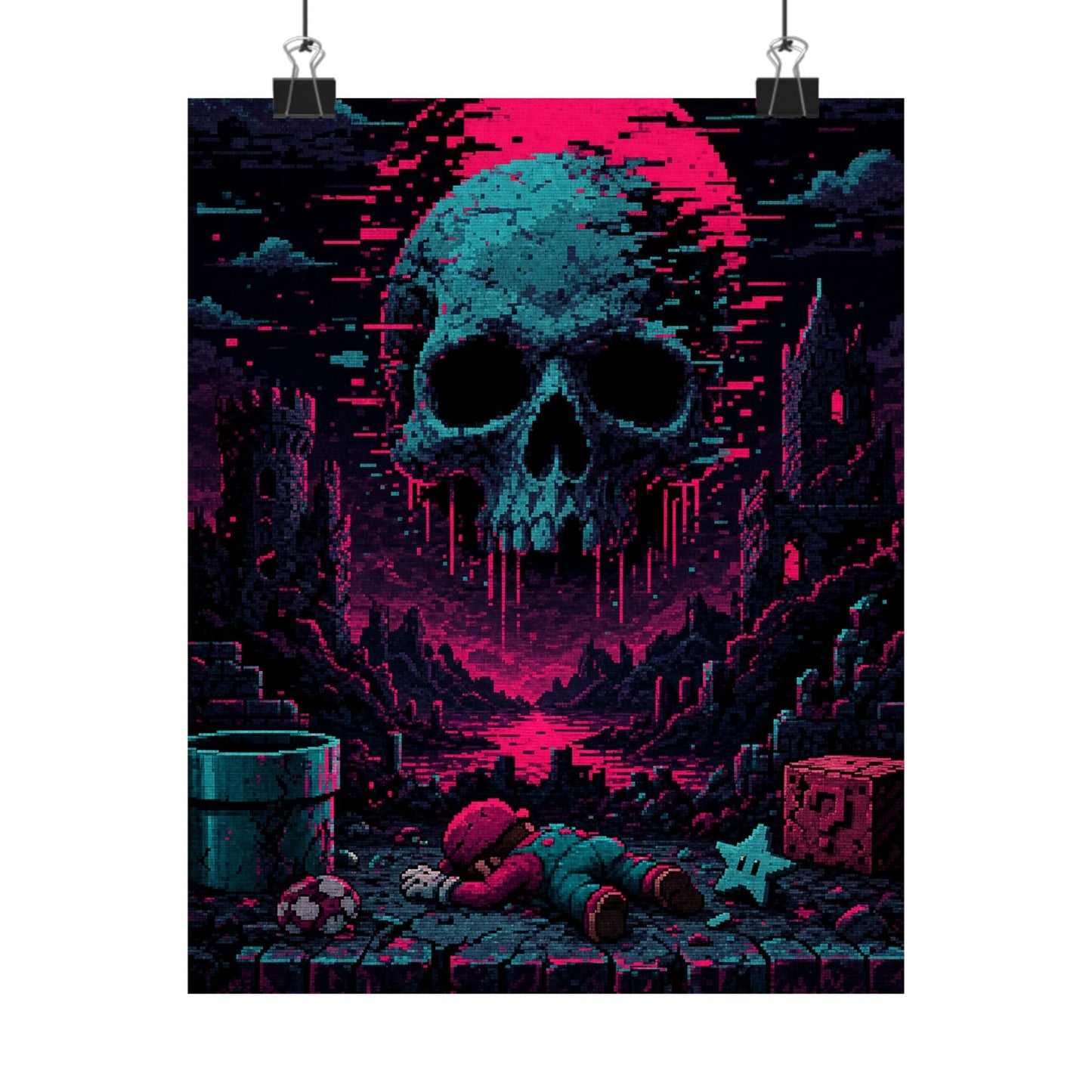 Game Over Screen Retro Style - Gaming Culture Art Print (Matte Poster) - Moikas