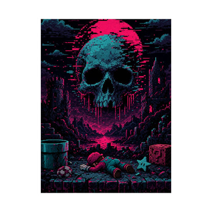 Game Over Screen Retro Style - Gaming Culture Art Print (Matte Poster) - Moikas