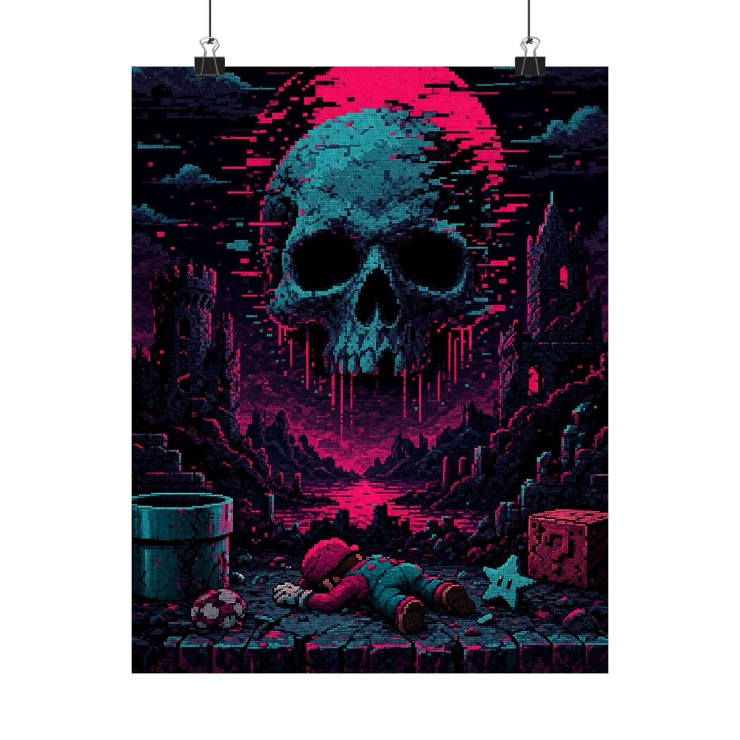 Game Over Screen Retro Style - Gaming Culture Art Print (Matte Poster) - Moikas