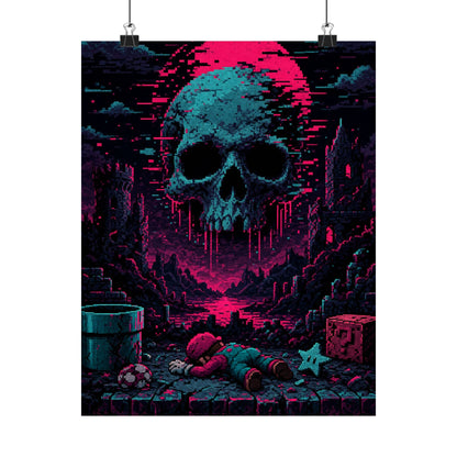 Game Over Screen Retro Style - Gaming Culture Art Print (Matte Poster) - Moikas