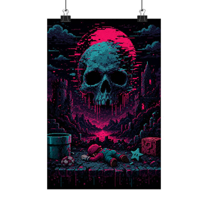 Game Over Screen Retro Style - Gaming Culture Art Print (Matte Poster) - Moikas