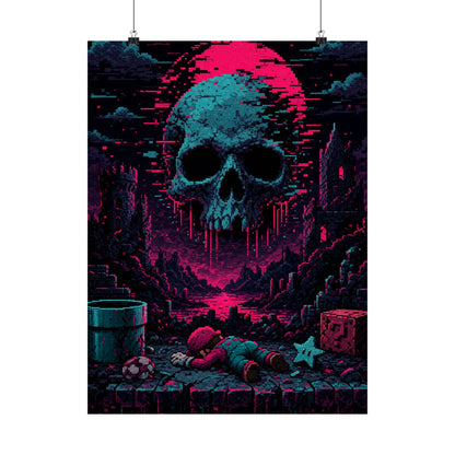 Game Over Screen Retro Style - Gaming Culture Art Print (Matte Poster) - Moikas