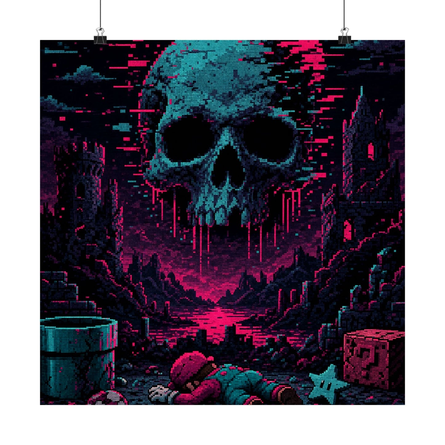 Game Over Screen Retro Style - Gaming Culture Art Print (Matte Poster) - Moikas