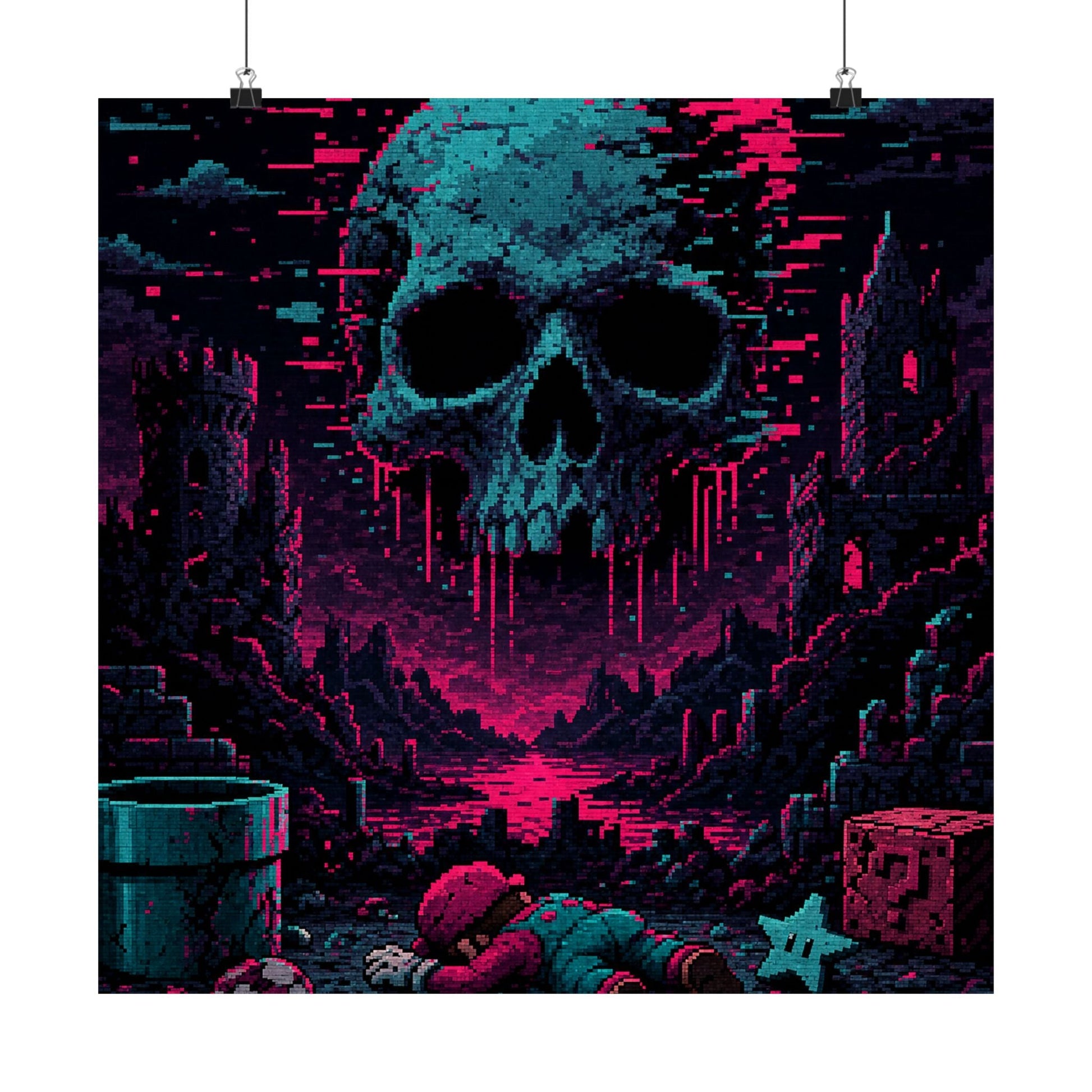 Game Over Screen Retro Style - Gaming Culture Art Print (Matte Poster) - Moikas