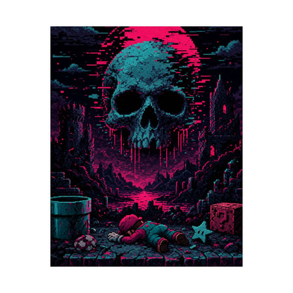 Game Over Screen Retro Style - Gaming Culture Art Print (Matte Poster) - Moikas