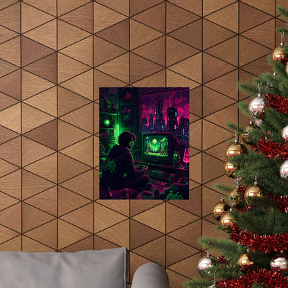 Gaming Marathon Scene - Gaming Culture Art Print (Matte Poster) - Moikas