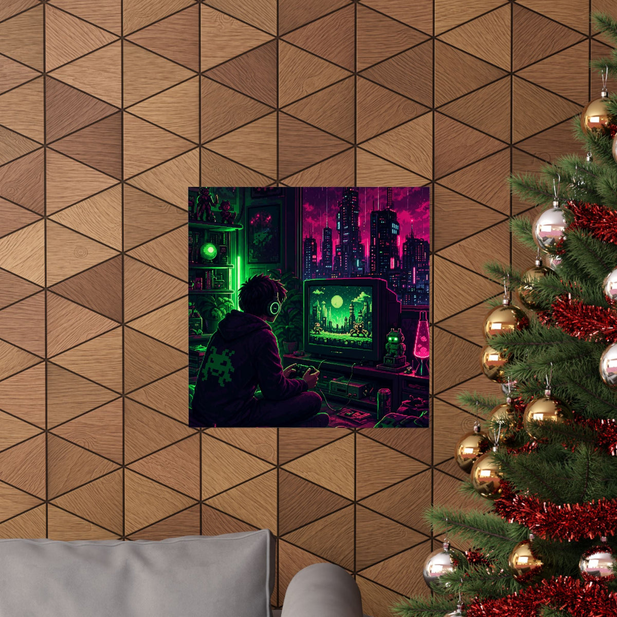 Gaming Marathon Scene - Gaming Culture Art Print (Matte Poster) - Moikas