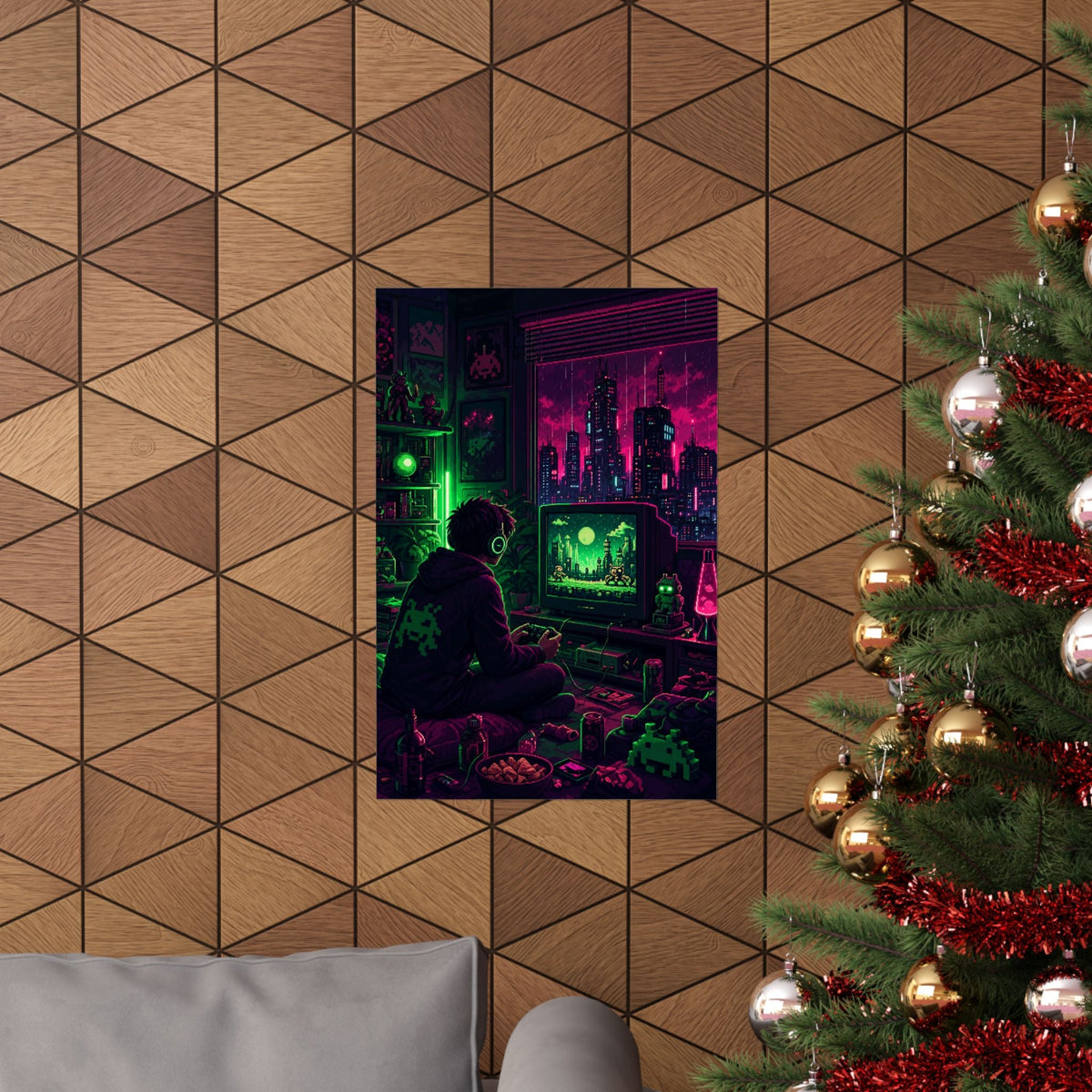 Gaming Marathon Scene - Gaming Culture Art Print (Matte Poster) - Moikas