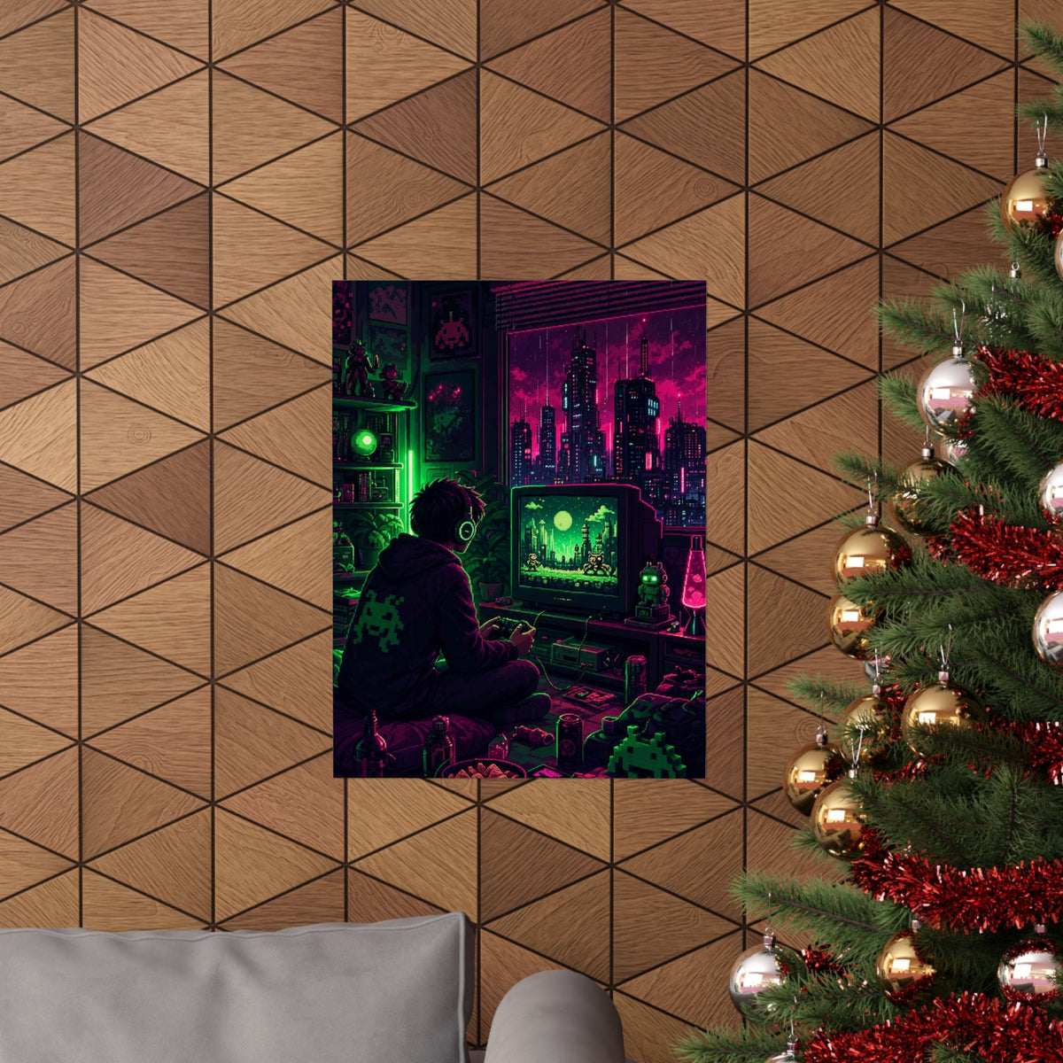 Gaming Marathon Scene - Gaming Culture Art Print (Matte Poster) - Moikas
