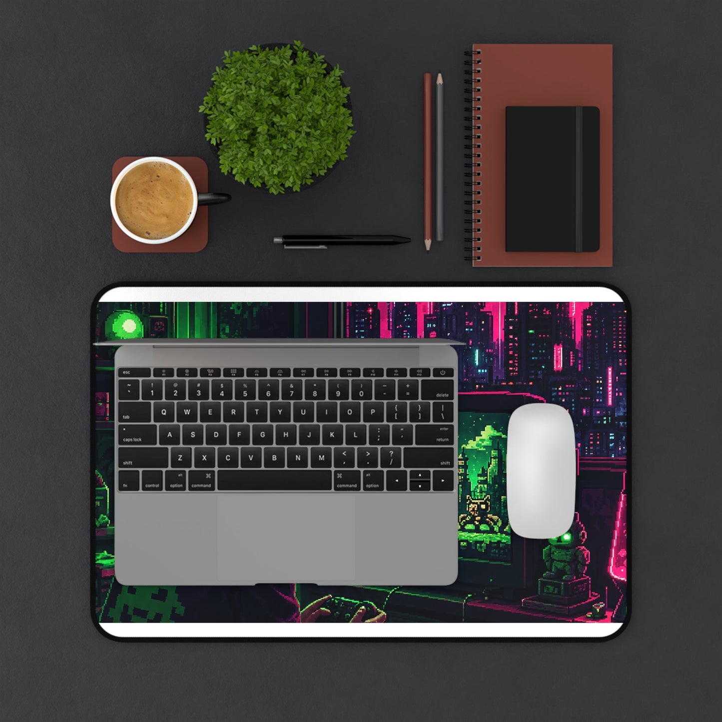 Gaming Marathon Scene - Gaming Culture Gaming Desk Mat - Moikas