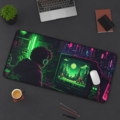 Gaming Marathon Scene - Gaming Culture Gaming Desk Mat - Moikas