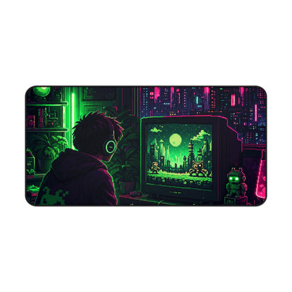 Gaming Marathon Scene - Gaming Culture Gaming Desk Mat - Moikas