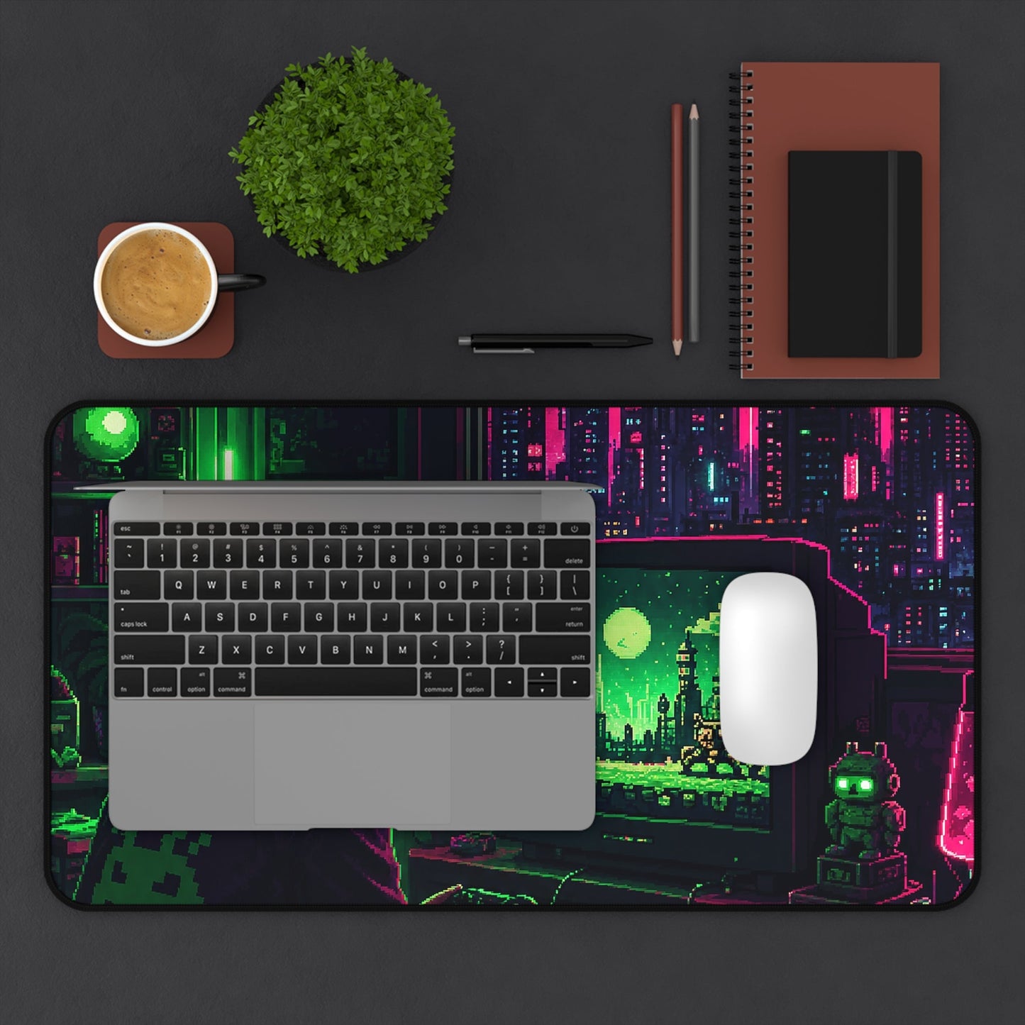 Gaming Marathon Scene - Gaming Culture Gaming Desk Mat - Moikas