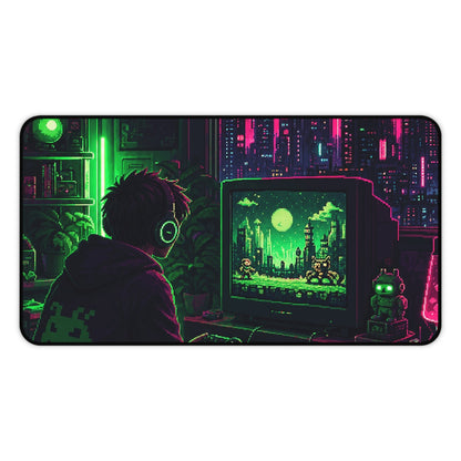 Gaming Marathon Scene - Gaming Culture Gaming Desk Mat - Moikas