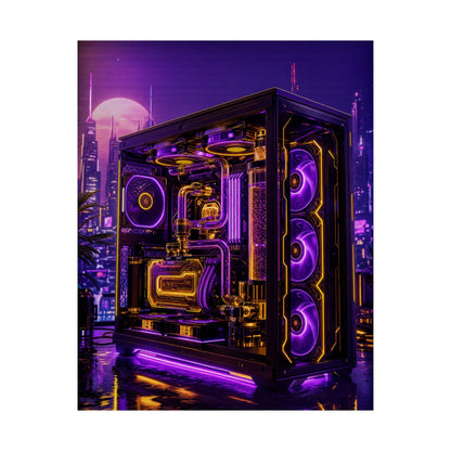 Gaming Pc With Liquid Cooling Glow - Gaming Culture Art Print (Matte Poster) - Moikas
