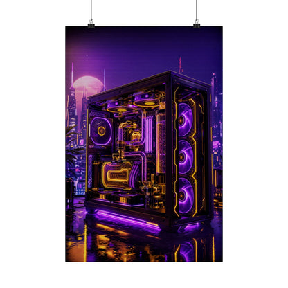 Gaming Pc With Liquid Cooling Glow - Gaming Culture Art Print (Matte Poster) - Moikas